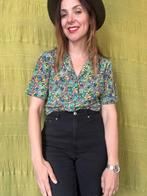 Vintage blouse, maat 36/38 - S/M - groen - bloemetjes - 90's, Ophalen of Verzenden, Vintage, Maat 36 (S), Gedragen