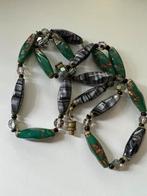 Murano ‘50/60 groen grijze kralen ketting met aventurine, Sieraden, Tassen en Uiterlijk, Antieke sieraden, Ophalen of Verzenden