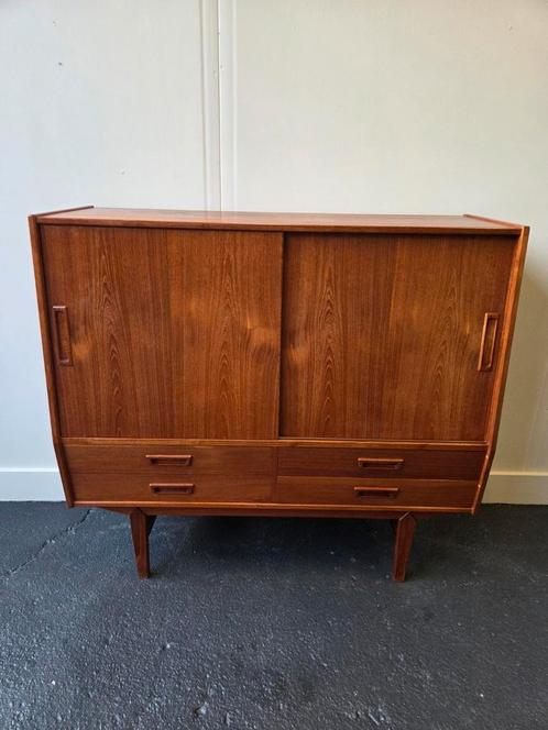 Vintage Deense dressoir kast mid board Mid-Century, Huis en Inrichting, Kasten | Dressoirs, Gebruikt, 100 tot 150 cm, 25 tot 50 cm