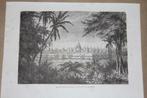 Antieke gravure - Torens van Angkor Thom Cambodja 1872 !!, Ophalen of Verzenden