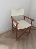 Regisseursstoel beige met houten frame, Huis en Inrichting, Stoelen, Ophalen, Gebruikt, Overige kleuren, Eén