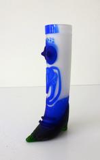 Glazen laars opaline wit blauw afbeelding Lei Editz 3462-g, Ophalen of Verzenden