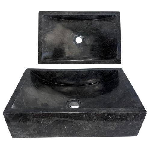 Wasbak | Wastafel | Marmer | 45x30x12 | Natuursteen | Zwart, Doe-het-zelf en Verbouw, Sanitair, Nieuw, Wastafel, Steen, Ophalen of Verzenden