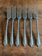 Bijzonder: set van 6 antieke tinnen dinervorken, Ophalen of Verzenden