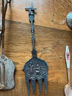 Vintage Zilveren Vork met Molen en Figuren, Antiek en Kunst, Antiek | Bestek, Ophalen of Verzenden
