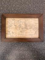 Oude kaart van de Middellandse Zee in lijst, Antiek en Kunst, Kunst | Beelden en Houtsnijwerken, Ophalen of Verzenden