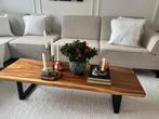 Boomstamtafel - 140x44.5 cm - Zwart stalen poot, Huis en Inrichting, Tafels | Salontafels, Ophalen, 100 tot 150 cm, Nieuw, Minder dan 50 cm