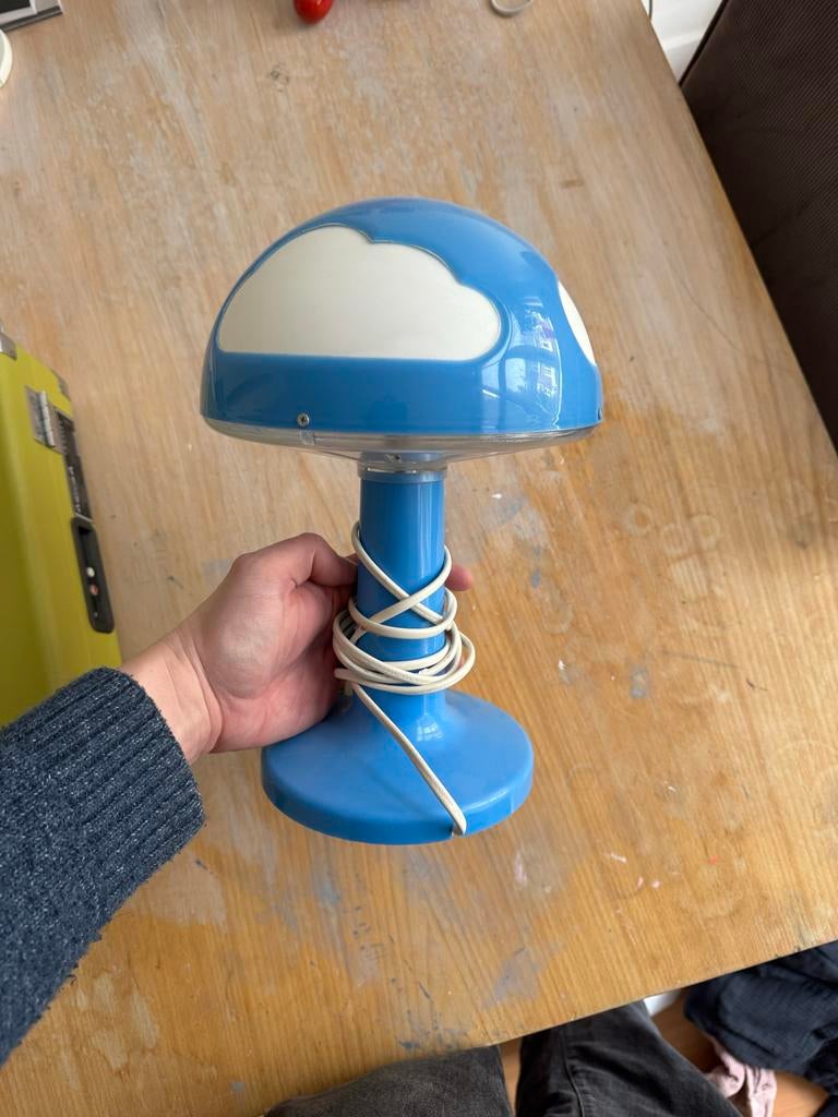 Blauwe paddenstoel lamp Ikea, Ophalen of Verzenden, Gebruikt, Kunststof, Minder dan 100 cm