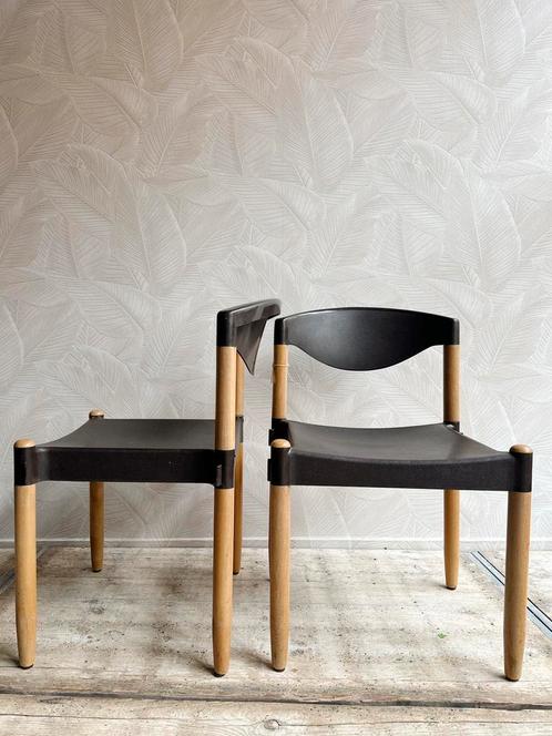 6 vintage Casala Strax eetkamerstoelen kunststof bruin, Huis en Inrichting, Stoelen, Zo goed als nieuw, Kunststof, Ophalen