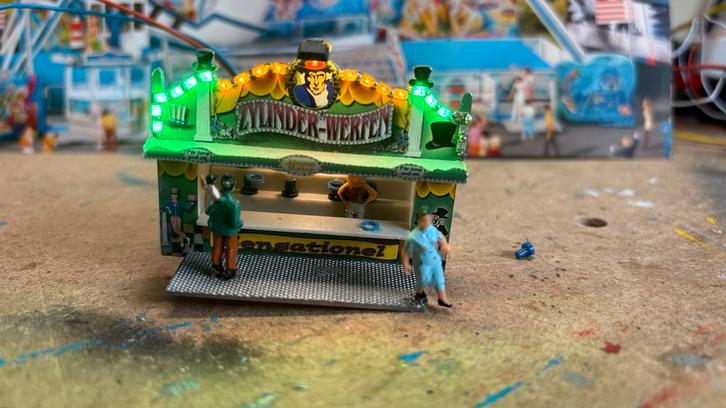 Kermis Kraampje - Faller Modelbouw, Hobby en Vrije tijd, Modeltreinen | H0, Gebruikt, Brug, Tunnel of Gebouw, Gelijkstroom of Wisselstroom