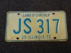 Kentekenplaat licenseplate Illinois 1972 1 USA, Verzenden, Gebruikt, Auto's