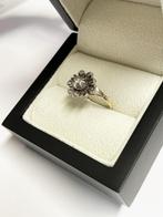 Antiek 14 K Gouden Rozet Ring 0.15 ct Roos Geslepen Diamant, Sieraden, Tassen en Uiterlijk, Ringen, 18 tot 19, Onbekend, Ophalen of Verzenden