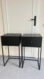 Zola nachtkastjes Woood zwart, Huis en Inrichting, Ophalen, Gebruikt