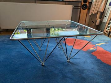 Vintage salontafel glas stijl Paolo Piva voor B&B Italia beschikbaar voor biedingen