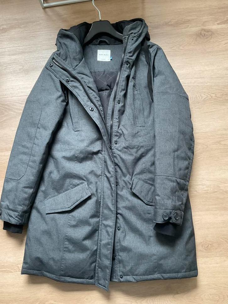 Bien Blue dames winterjas grijs 40/42, Kleding | Dames, Jassen | Winter, Zo goed als nieuw, Maat 42/44 (L), Grijs, Ophalen