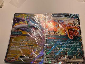 Pokemonkaart groot charizard en raging bolt beschikbaar voor biedingen