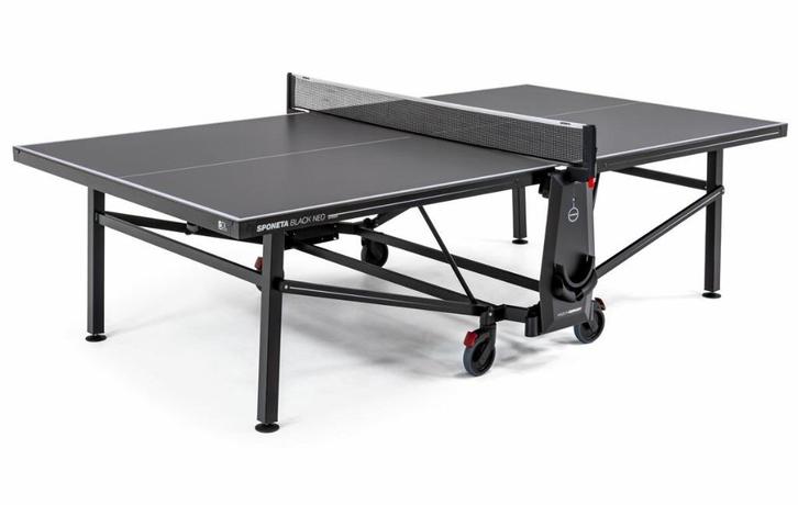 Sponeta Tafeltennistafel Neo Black outdoor, Sport en Fitness, Tafeltennis, Nieuw, Tafel Outdoor, Inklapbaar, Verrijdbaar, Wedstrijdformaat