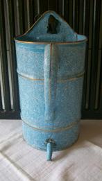 Blauw emaille lavement met gouden biezen, Antiek en Kunst, Antiek | Emaille, Ophalen of Verzenden