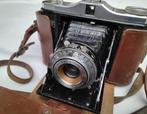 Vintage foto camera Zeiss Ikon in bruin lederen tas, Audio, Tv en Foto, Fotocamera's Analoog, Ophalen, Gebruikt, Compact, Overige Merken