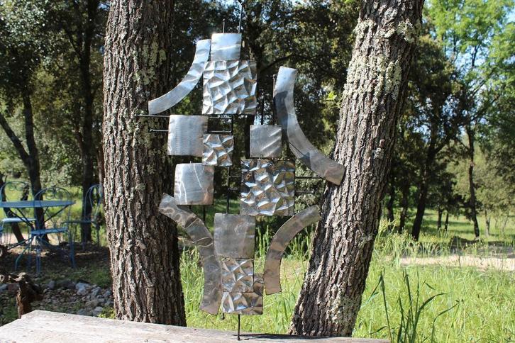 Brocante - Metalen kunstwerk voor aan de wand!, Antiek en Kunst, Kunst | Designobjecten, Ophalen