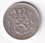 1 Gulden 1957 met randtikje, Postzegels en Munten, Munten | Nederland, 1 gulden, Koningin Juliana, Verzenden, Zilver