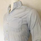Eton shirt - overhemd - fine blue stripe - heren, Verzenden, Halswijdte 38 (S) of kleiner, Wit, Eton