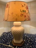 Vintage Tafellamp met Bloemenkap, Ophalen of Verzenden, Gebruikt, Hout, Minder dan 100 cm