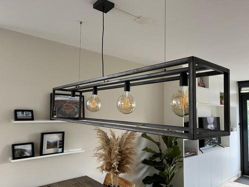 Mooie industriële hanglamp Rimini 4L staal., Huis en Inrichting, Lampen | Hanglampen, Zo goed als nieuw, 75 cm of meer, Metaal