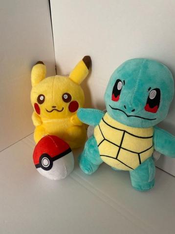 Pokémon Squirtle, Pikachu en Pokéball knuffel beschikbaar voor biedingen