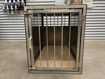 Robuuste RVS (reis)bench / kennel voor L/XL hond beschikbaar voor biedingen