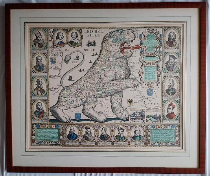 Leo Belgicus - Johan van Doetechum - Litho - 1970, Antiek en Kunst, Kunst | Litho's en Zeefdrukken, Ophalen