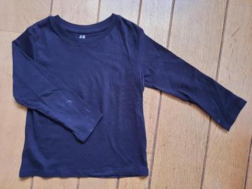 H&M t- shirt lange mouw zwart maat 98 / 104 - nieuw - beschikbaar voor biedingen