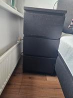 MALM nacht/ ladekastjes zwart, Ophalen, 25 tot 50 cm, Minder dan 100 cm