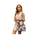 Bloemen Italiaanse leren damentas, Sieraden, Tassen en Uiterlijk, Tassen | Damestassen, Ophalen of Verzenden, Nieuw, Wit, Handtas