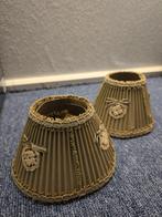 Set van 2 | Antieke/Brocante Plissé Klemkapjes met Kant en S, Ophalen of Verzenden, Crème, Rond, Minder dan 25 cm