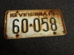 Kentekenplaat licenseplate Virginia 61 USA, Ophalen of Verzenden, Gebruikt, Auto's