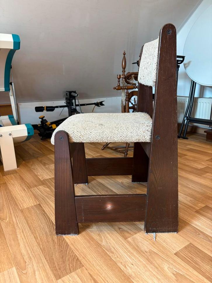 Beuken eethoek Bali bruin gebeitst - goede staat, Huis en Inrichting, Complete eetkamers, Gebruikt, 4 tot 6 stoelen, Ophalen of Verzenden