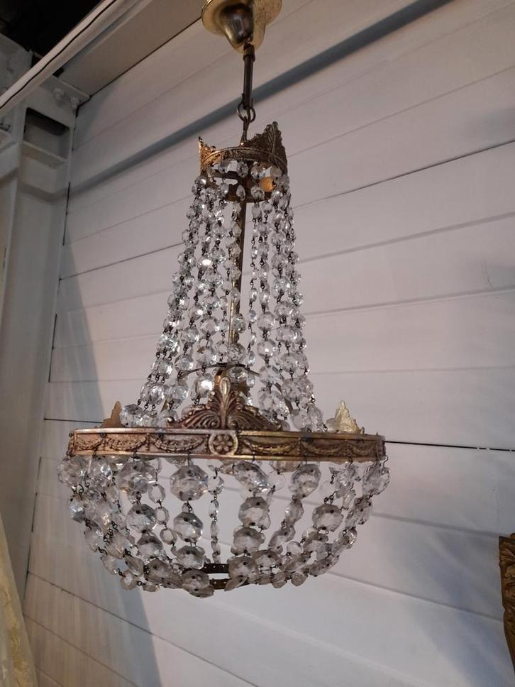 Adv 157 kristallen zak kroon, Huis en Inrichting, Lampen | Kroonluchters, Zo goed als nieuw, Ophalen of Verzenden