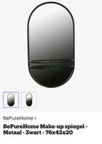BePureHome Makeup spiegel / spiegel met planchet zwart ovaal, Huis en Inrichting, Woonaccessoires | Spiegels, Ophalen, Minder dan 50 cm