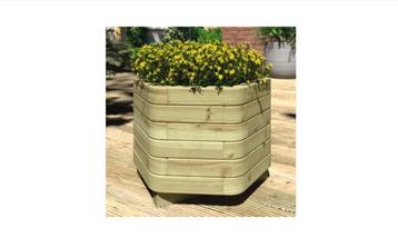Houten Floris 6 hoek planten bak hout 50x50x35 cm te koop. beschikbaar voor biedingen