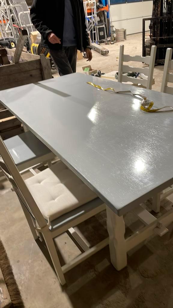 Eetkamertafel met stoelen, Huis en Inrichting, Tafels | Eettafels, Zo goed als nieuw, 50 tot 100 cm, 150 tot 200 cm, Vijf personen of meer