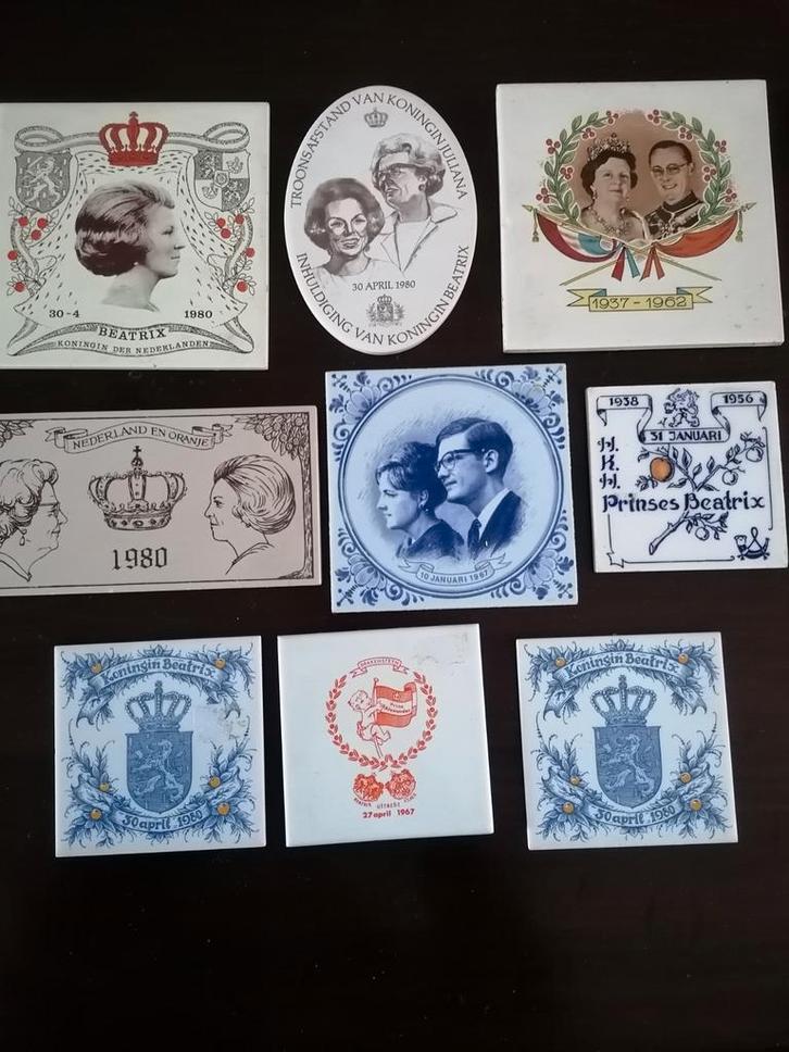 Vintage Delfts Blauw Tegels Koningshuis, Antiek en Kunst, Antiek | Wandborden en Tegels, Ophalen of Verzenden