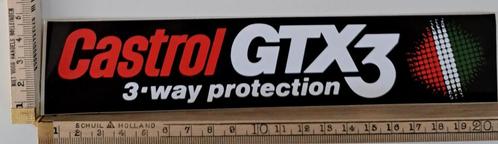 Vintage sticker Castrol GTX3 motorolie merk logo autosport, Verzamelen, Stickers, Zo goed als nieuw, Overige typen, Ophalen of Verzenden
