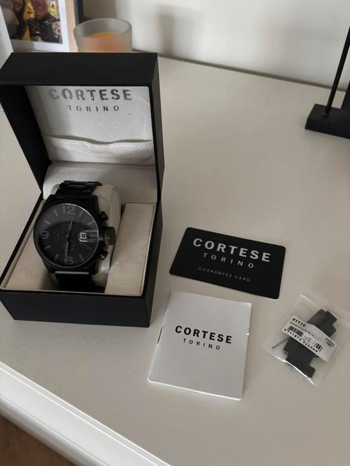 Cortese Torino Horloge – Zwart, Chronograaf, Sieraden, Tassen en Uiterlijk, Horloges | Heren, Gebruikt, Polshorloge, Overige merken