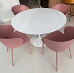 Eettafel Mies (Loods 5) + 4 stoelen, Huis en Inrichting, Tafels | Eettafels, Ophalen, Zo goed als nieuw, Rond, 100 tot 150 cm