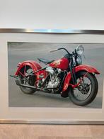 Harley Davidson EL Knucklehead 1937 poster, Met lijst, Ophalen of Verzenden, Zo goed als nieuw, A1 t/m A3