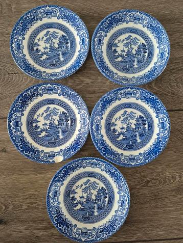 5 Old Willow Borden - Engels Aardewerk beschikbaar voor biedingen