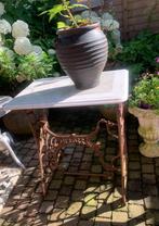 Gietijzeren marmeren tafel, Tuin en Terras, Tuintafels, Ophalen, Gebruikt, Rechthoekig, Overige materialen