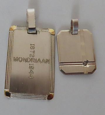 Uit inboedel: 2 zilveren hangers , gelimiteerd Mondriaan JPC beschikbaar voor biedingen