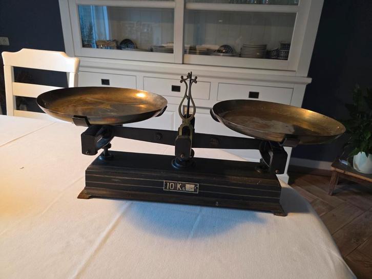 Antieke winkelweegschaal, Witgoed en Apparatuur, Weegschalen, Gebruikt, Analoog, Winkelweegschaal, 1 tot 500 gram, Minder dan 10 kg